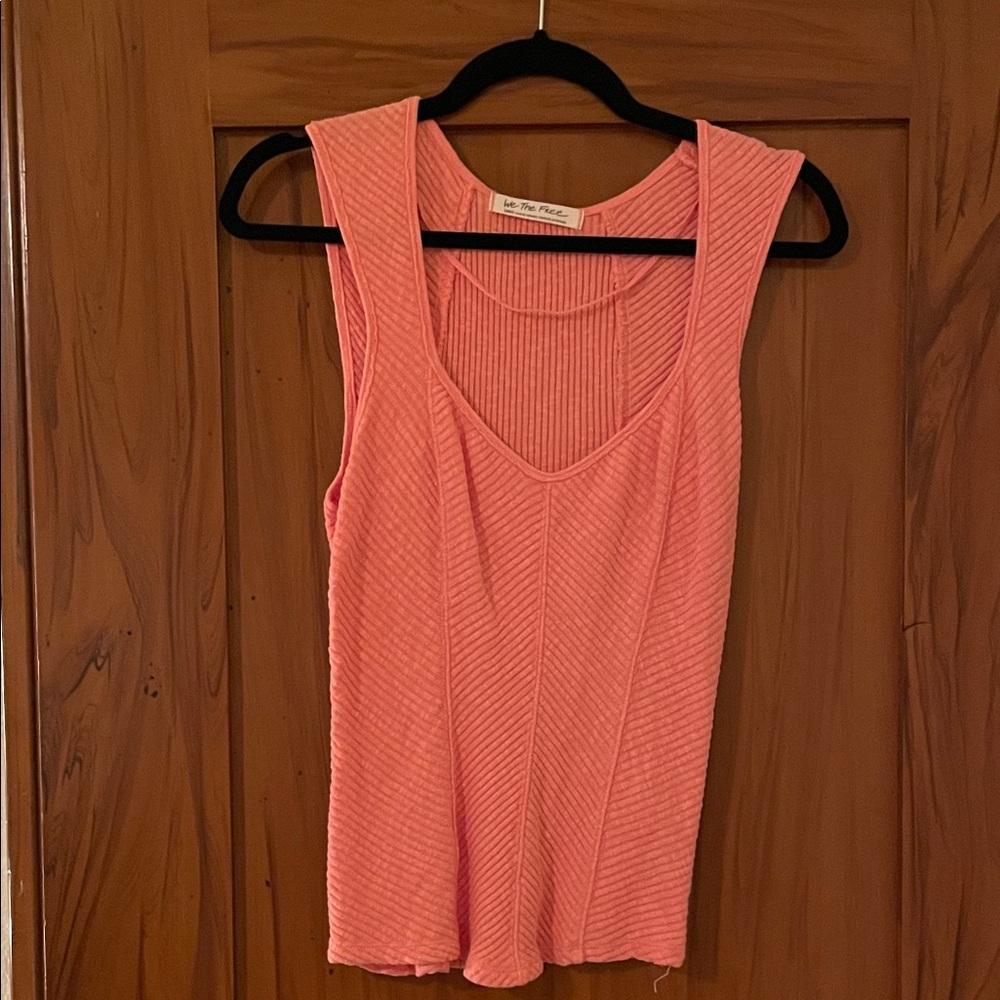 We The Free Classic Coral Ribbed Tank Top